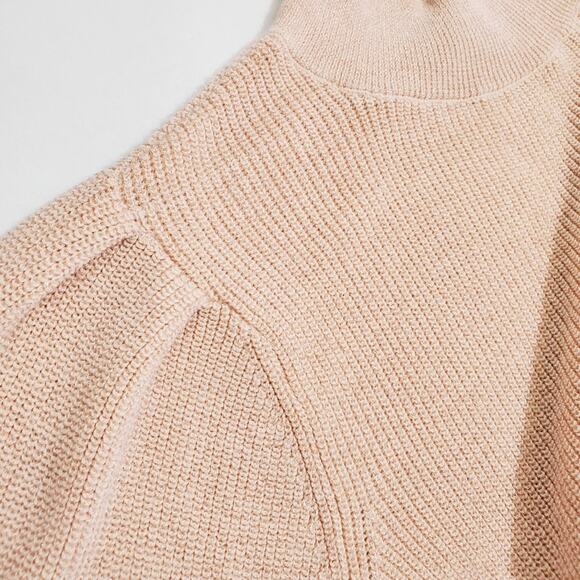 WHBM | Metallic Sparkle Mock Turtleneck Balloon Sleeve Sweater - Picture 5 of 10